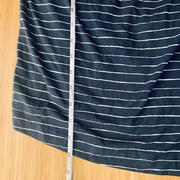 Boss Hugo Boss Dress XS Striped Navy Blue Coastal Asymmetric Midi Lined Stretch - Picture 11 of 14